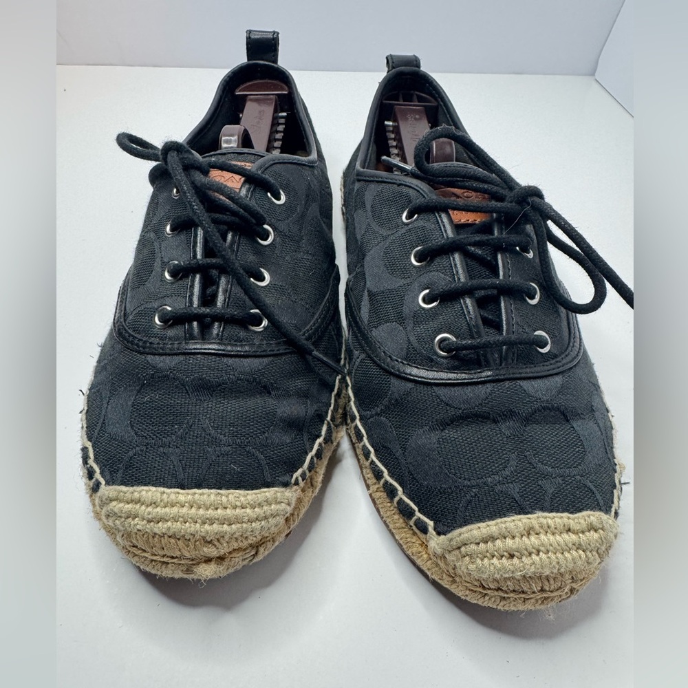 Coach Black Canvas Espadrille Sneakers Size 9.5B